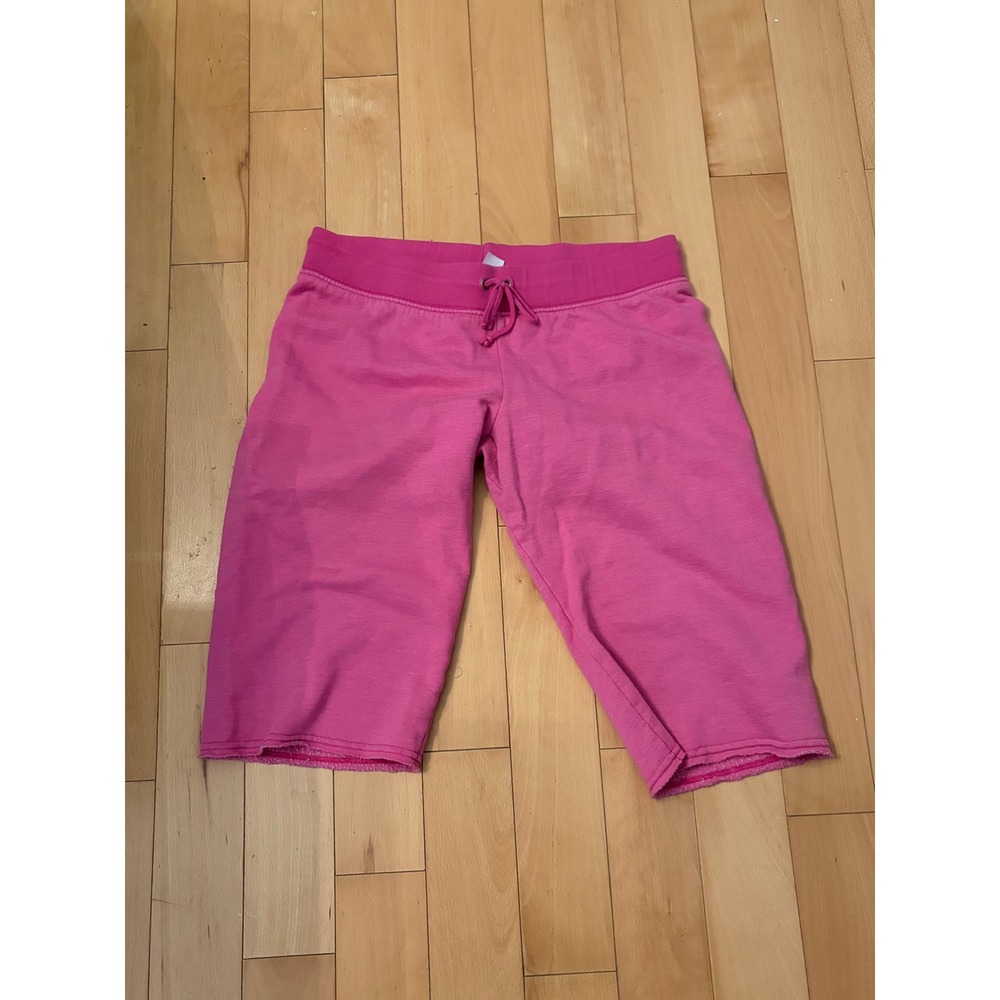 Hard Tail Forever Sweatpants Women Large Pink Cropped Drawstring Capri PF-02